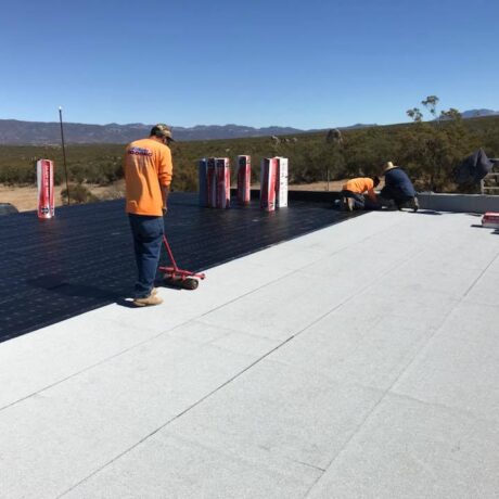 Protective coating applied to a foam roof system by Williams Advanced Roofing Systems in Temecula Valley, CA.