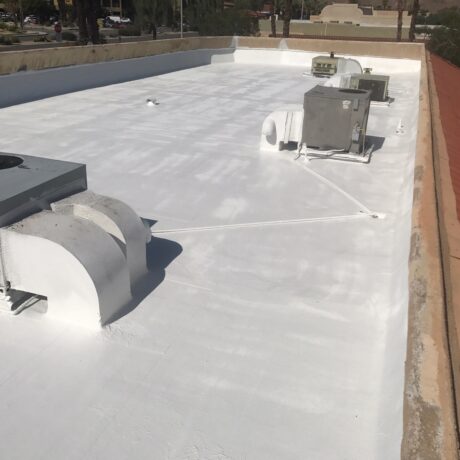 Protective coating applied to a foam roof system by Williams Advanced Roofing Systems in Temecula Valley, CA
