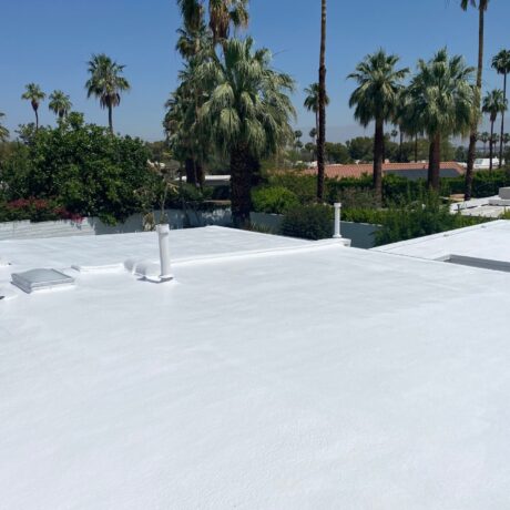 Protective coating applied to a foam roof system by Williams Advanced Roofing Systems in Temecula Valley, CA