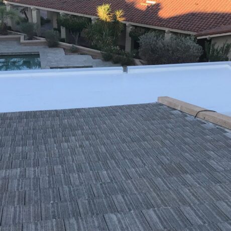 Protective coating applied to a foam roof system by Williams Advanced Roofing Systems in Temecula Valley, CA.